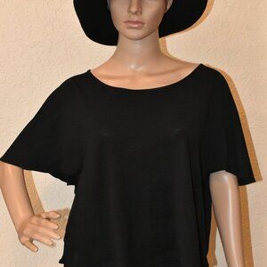 Zara Black shirt with Cape-like sleeves US M - NWOT